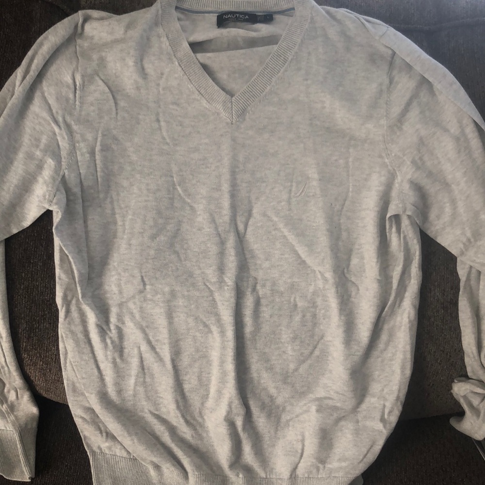 Nautica Mens Grey Sweater Luxury Size Large